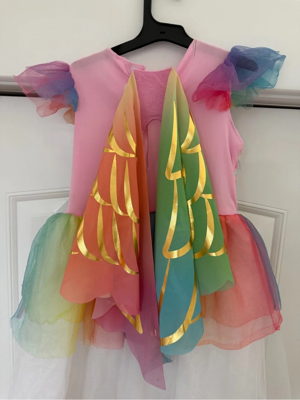 Target Girls Pink Multicolor Floral Rainbow Tulle Halloween Costume - Picture 3 of 3